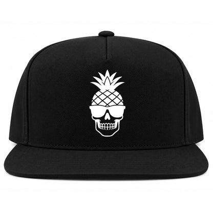 Black Pineapple Skull Tiki Golf Snapback Hat