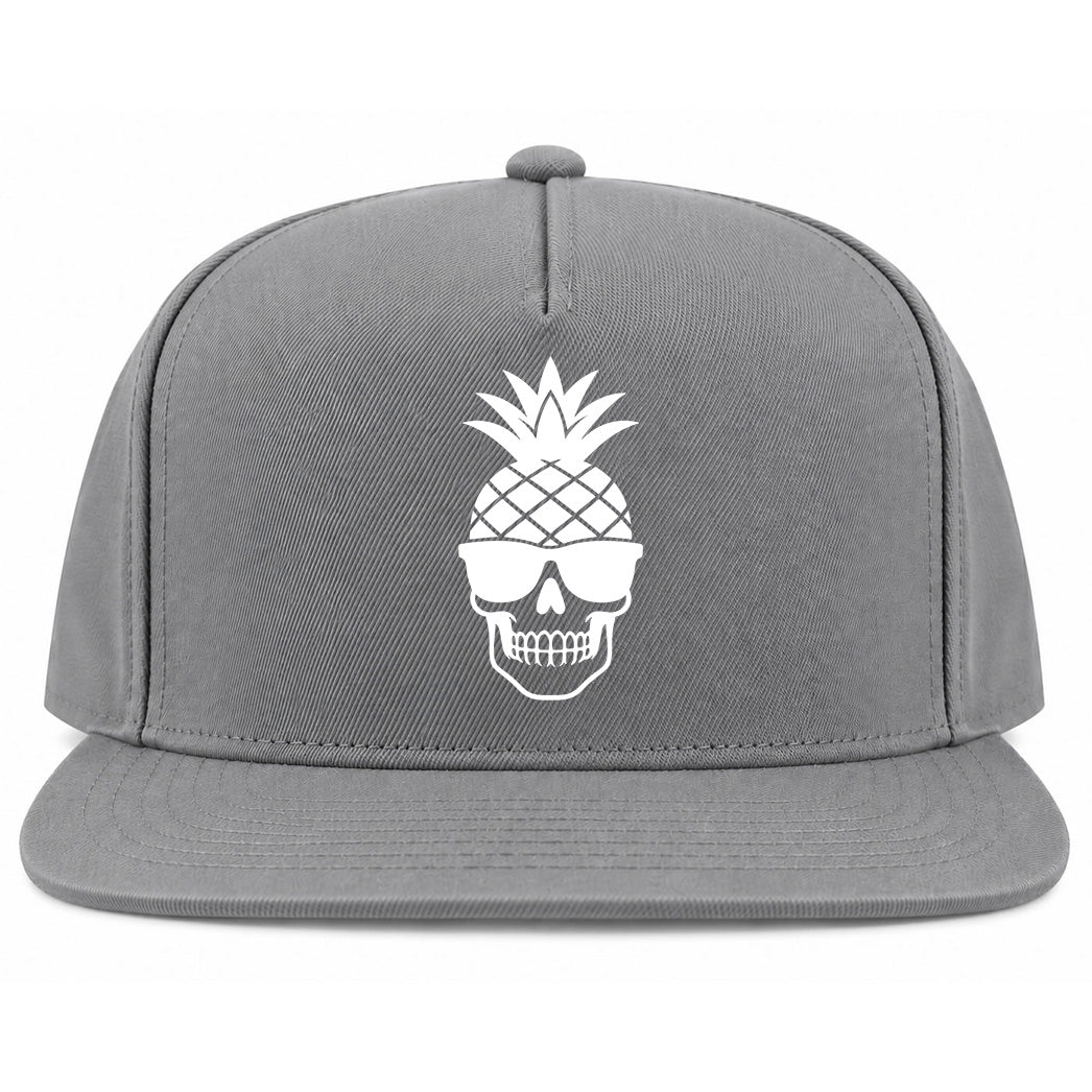 Grey Pineapple Skull Tiki Golf Snapback Hat
