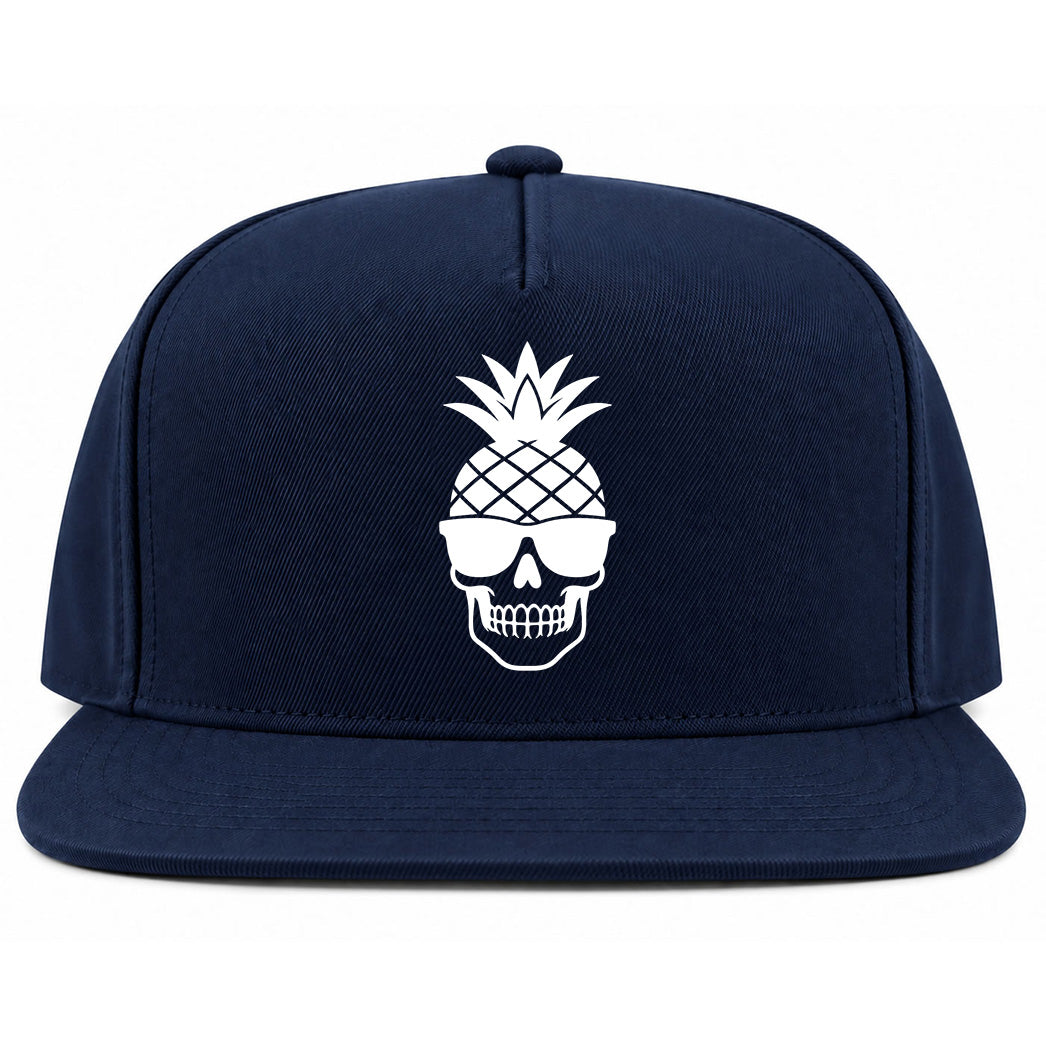 Navy Blue Pineapple Skull Tiki Golf Snapback Hat