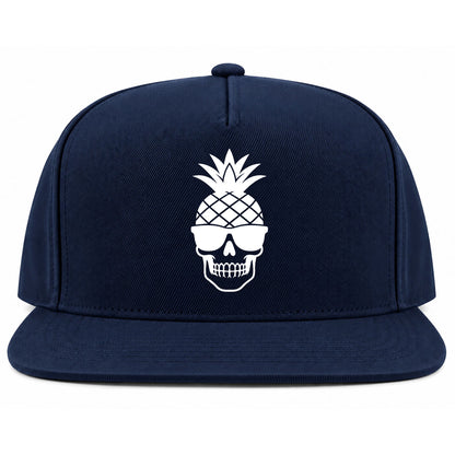 Navy Blue Pineapple Skull Tiki Golf Snapback Hat