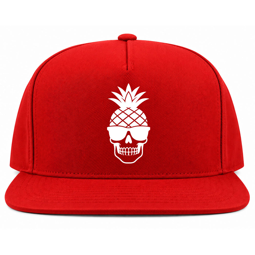Red Pineapple Skull Tiki Golf Snapback Hat