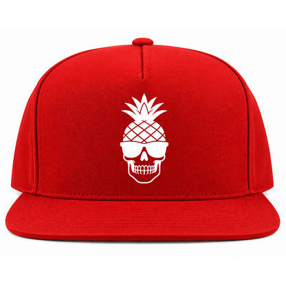 Red Pineapple Skull Tiki Golf Snapback Hat