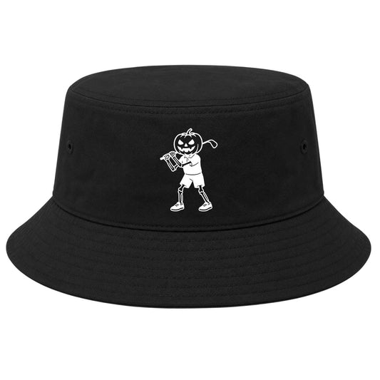 Black Pumpkin Skeleton Halloween Golf Bucket Hat