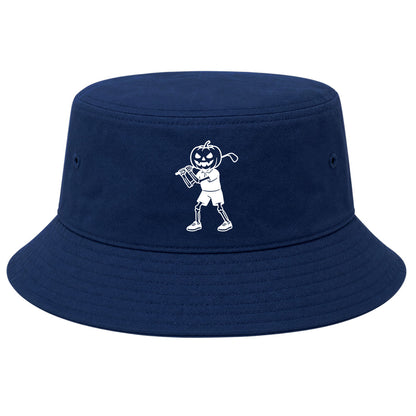 Navy Pumpkin Skeleton Halloween Golf Bucket Hat