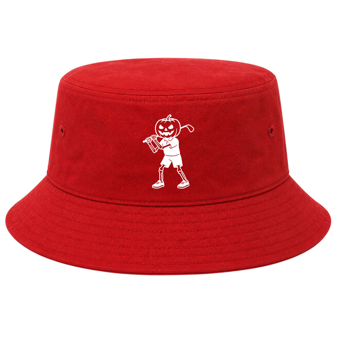 Red Pumpkin Skeleton Halloween Golf Bucket Hat