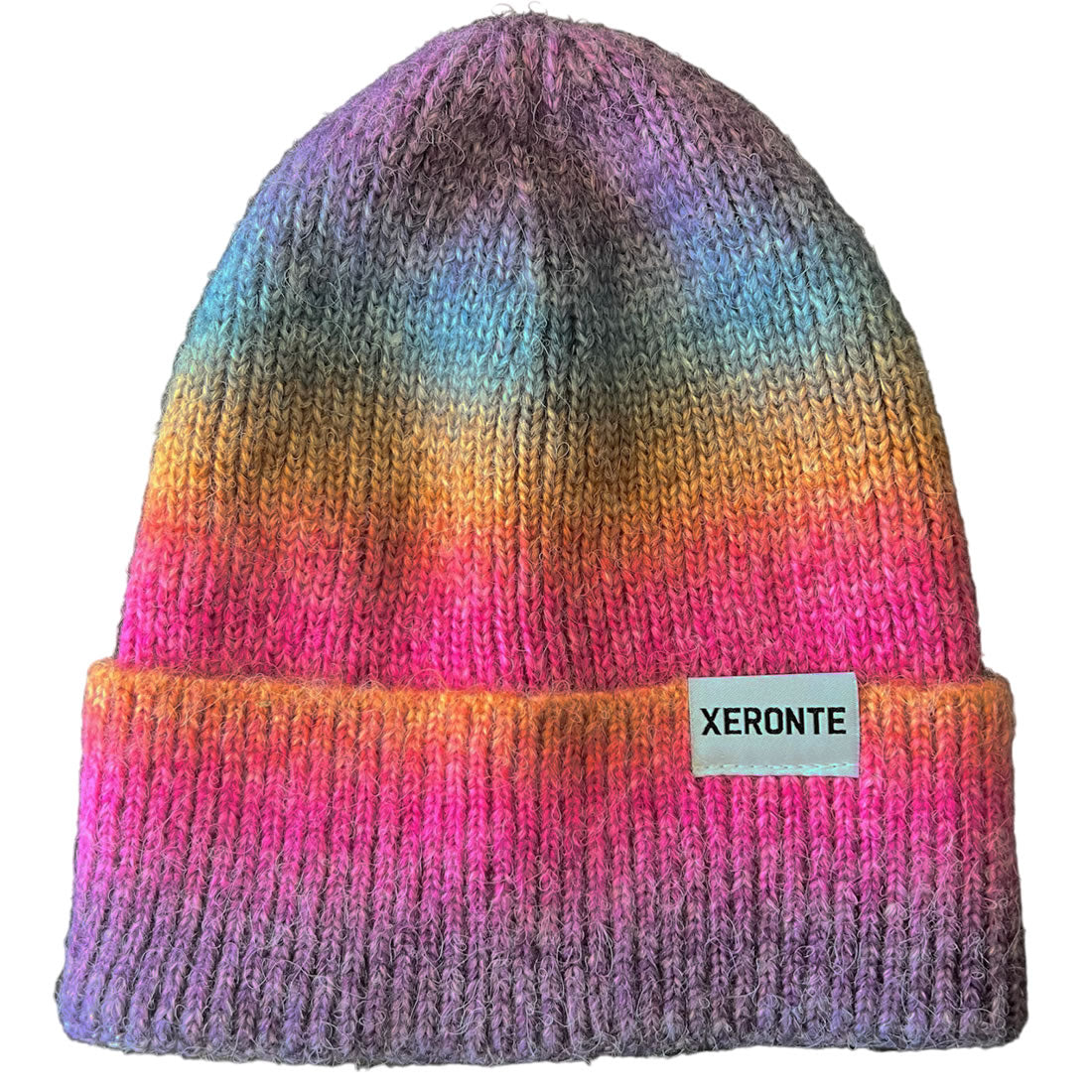 Rainbow Multicolor Marled Striped Beanie Hat