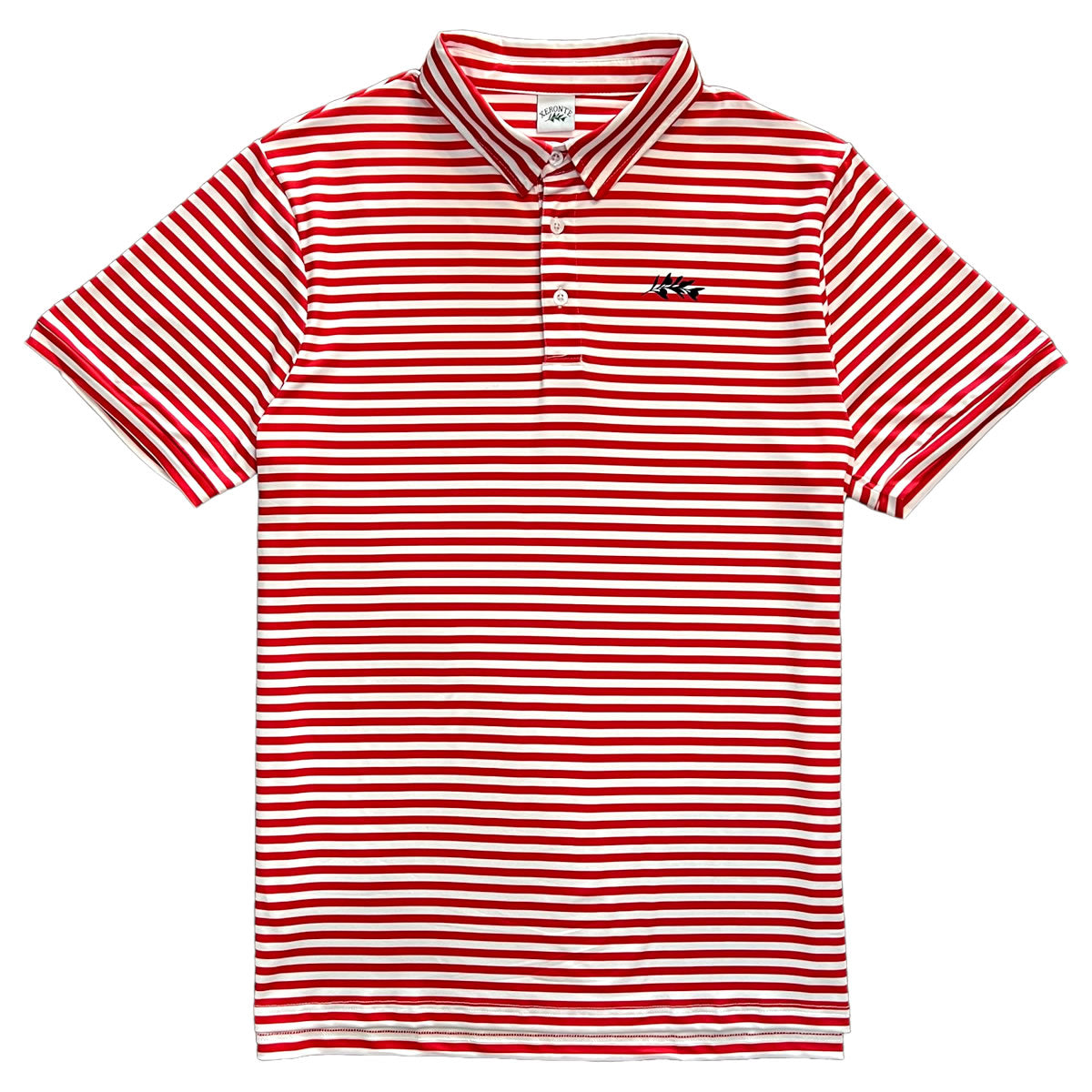 Classic Men's Red and White Striped Polo Golf Shirt