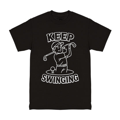 Retro Keep Swinging Motivational Golf Men's T-Shirt Black