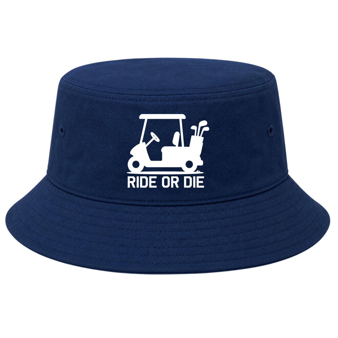 Navy Ride Or Die Golf Cart Golf Bucket Hat