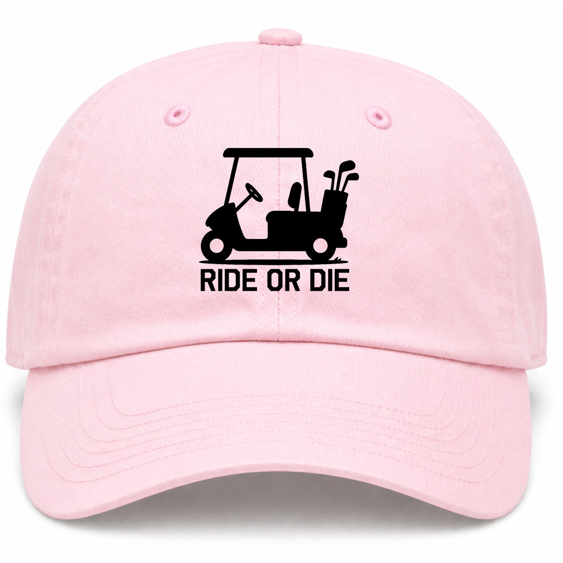 Pink Ride Or Die Golf Cart Golf Dad Hat