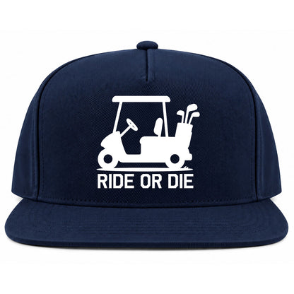 Navy Blue Ride Or Die Golf Cart Golf Snapback Hat