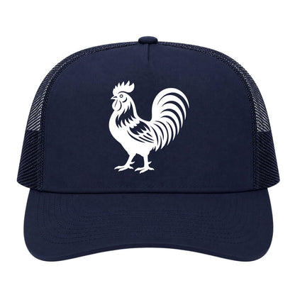 Navy Blue Rooster Farm Animal Golf Trucker Hat