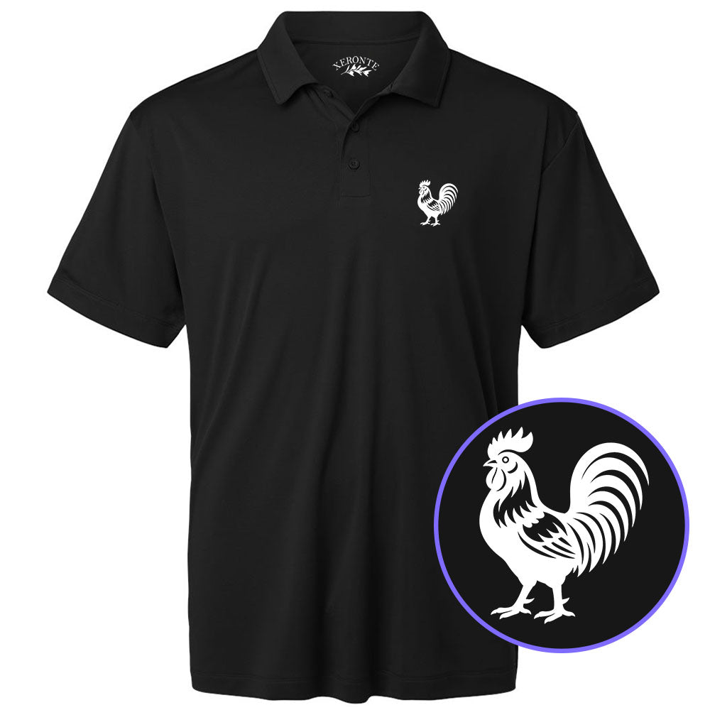 Black Rooster Farm Animal Men's Golf Polo Shirt