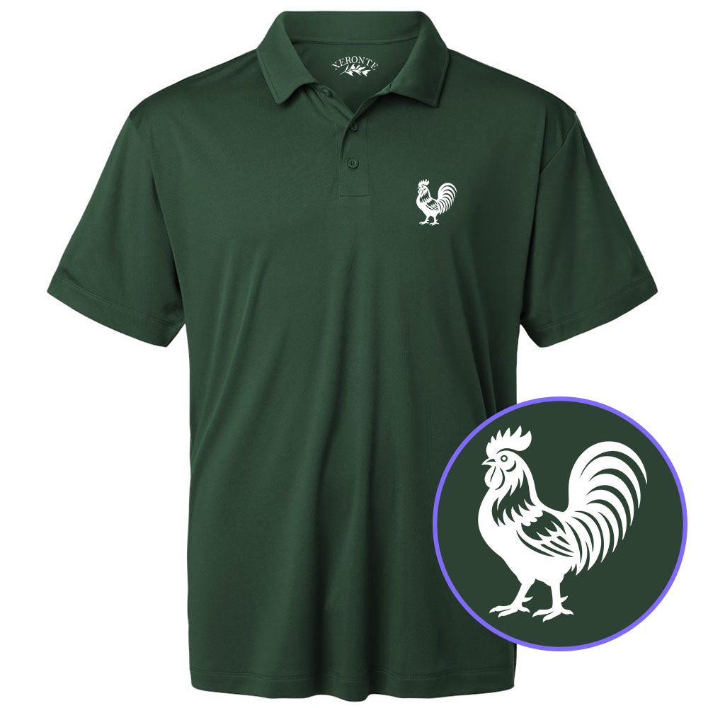 Green Rooster Farm Animal Men's Golf Polo Shirt