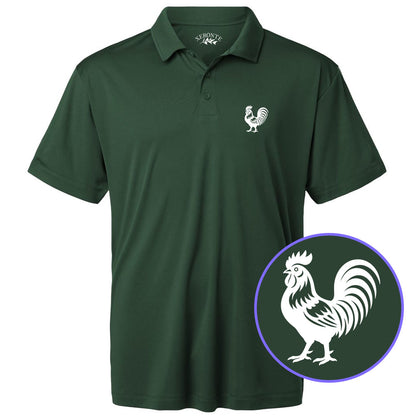 Green Rooster Farm Animal Men's Golf Polo Shirt