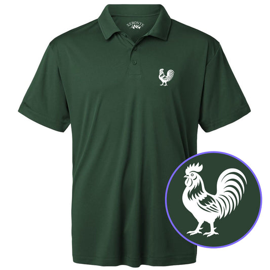 Green Rooster Farm Animal Men's Golf Polo Shirt