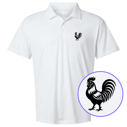 White Rooster Farm Animal Men's Golf Polo Shirt