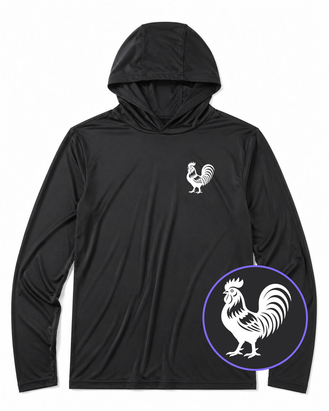 Black Rooster Farm Animal Men's Lightweight Performance Golf Hoodie