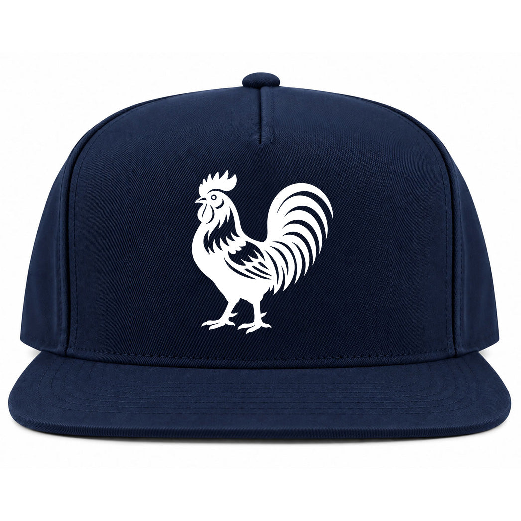 Navy Blue Rooster Farm Animal Golf Snapback Hat