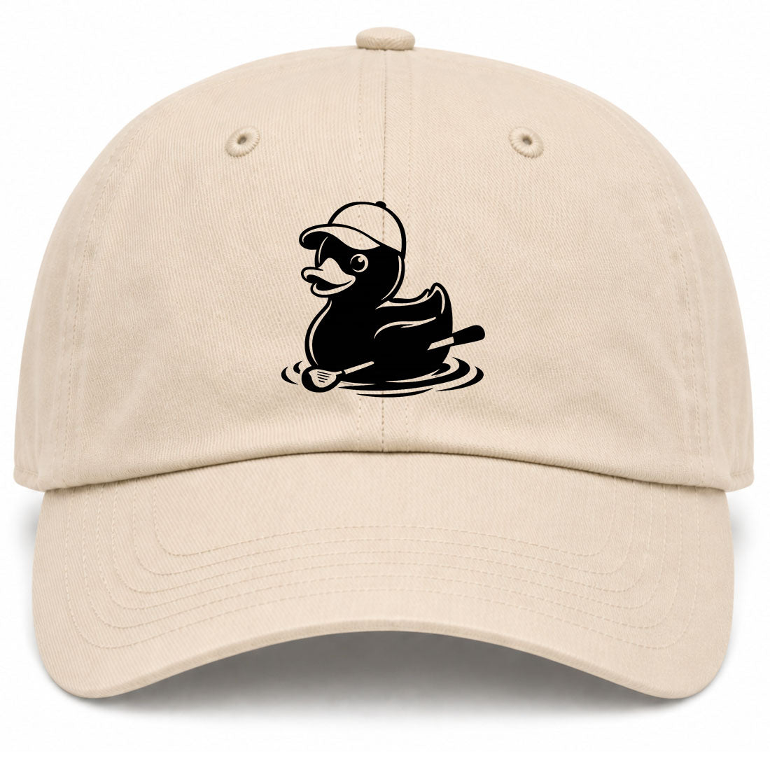 Beige Rubber Duck With Golf Club Golf Dad Hat