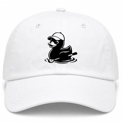 White Rubber Duck With Golf Club Golf Dad Hat