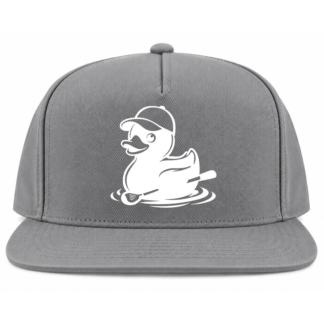 Grey Rubber Duck With Golf Club Golf Snapback Hat