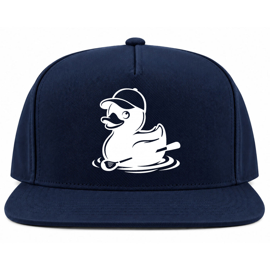 Navy Blue Rubber Duck With Golf Club Golf Snapback Hat