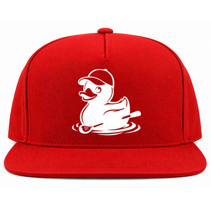 Red Rubber Duck With Golf Club Golf Snapback Hat