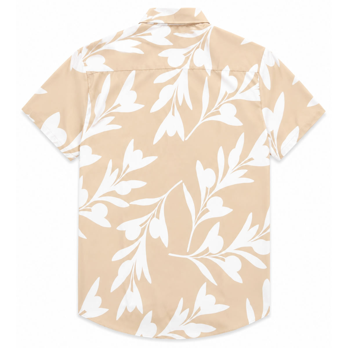 Sand Olive Branch Mens Golf Button Down Shirt Back