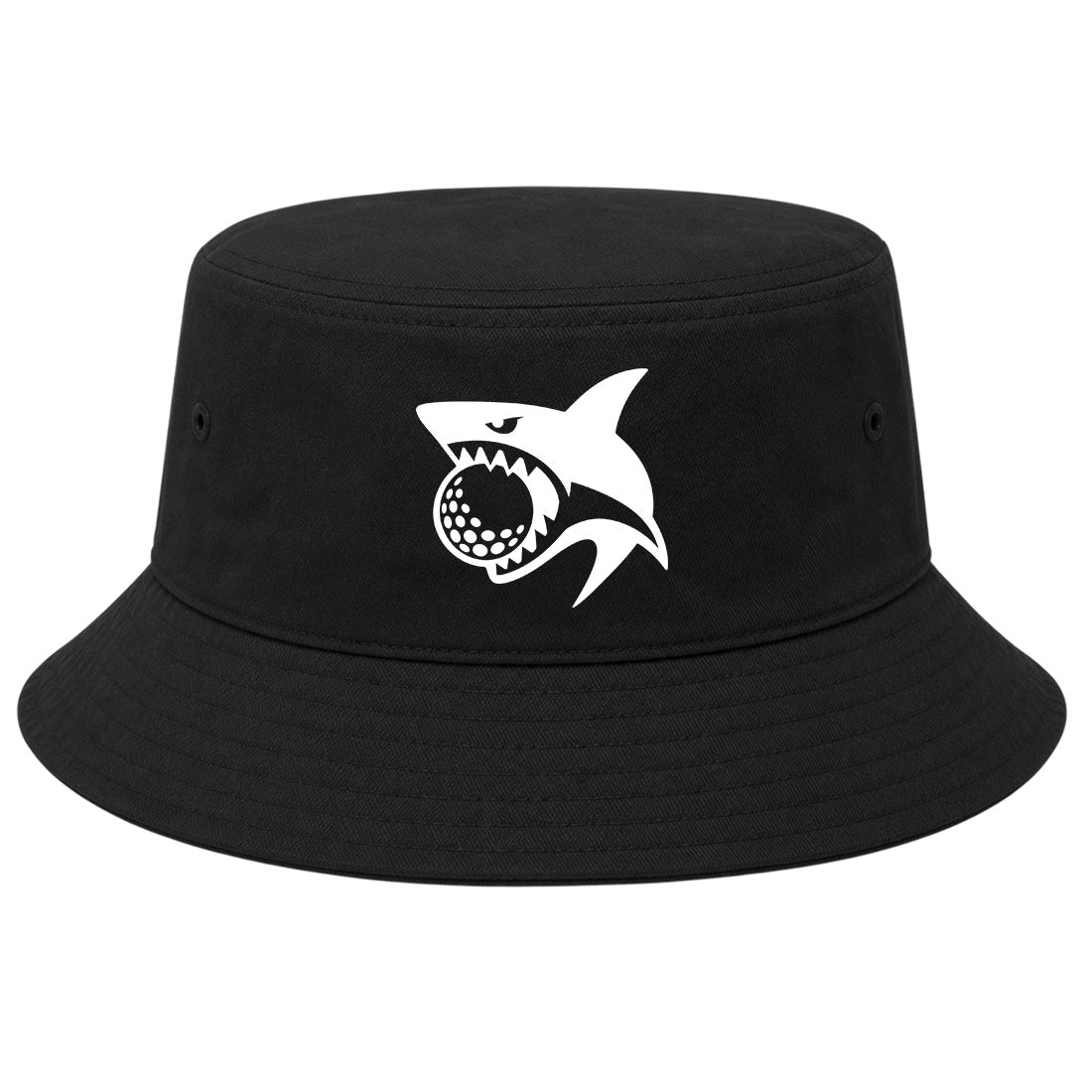Black Shark Biting Golf Ball Golf Bucket Hat