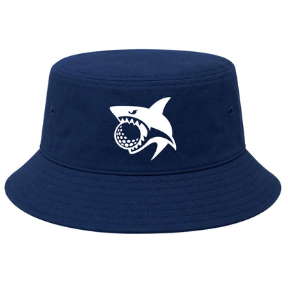 Navy Shark Biting Golf Ball Golf Bucket Hat