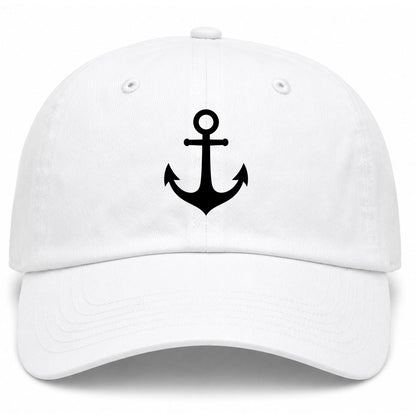 White Ship Anchor Golf Dad Hat