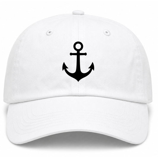 White Ship Anchor Golf Dad Hat