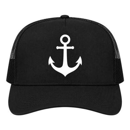 Black Ship Anchor Golf Trucker Hat