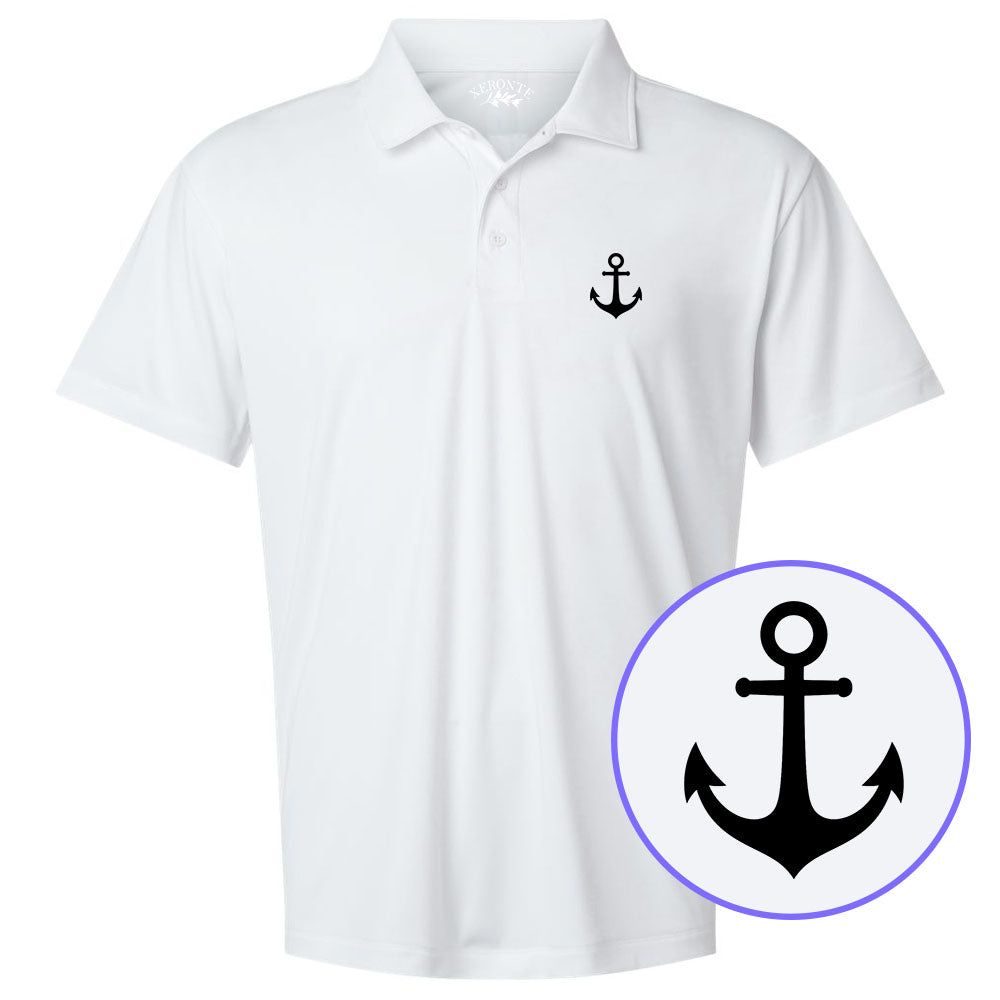 White Ship Anchor Men's Golf Polo Shirt