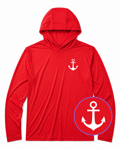 Red Ship Anchor Men's Lightweight Performance Golf Hoodie