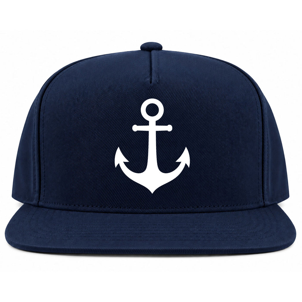 Navy Blue Ship Anchor Golf Snapback Hat