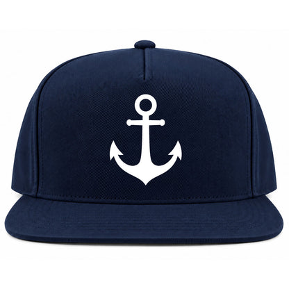 Navy Blue Ship Anchor Golf Snapback Hat