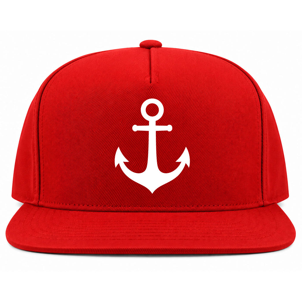 Red Ship Anchor Golf Snapback Hat