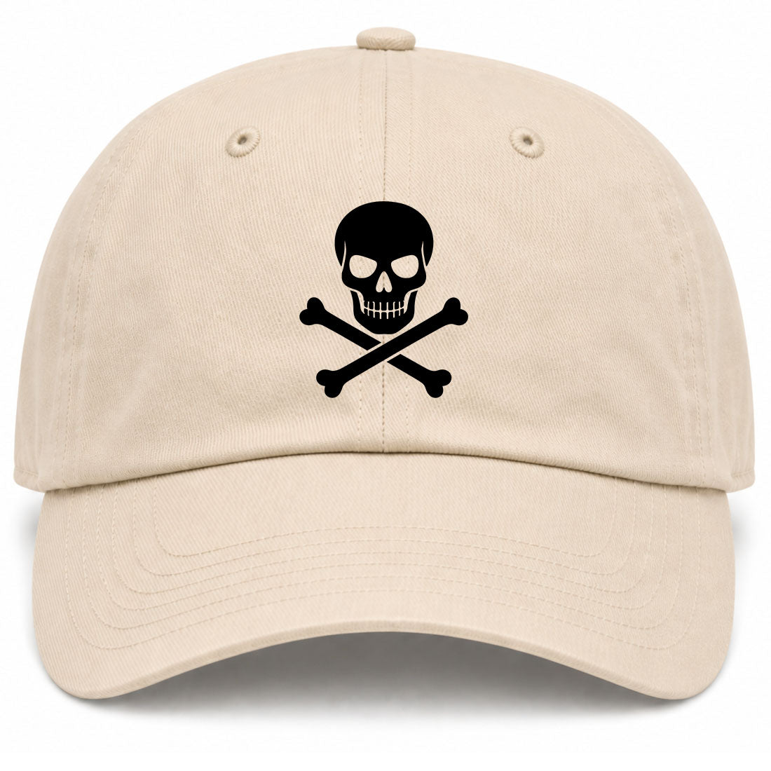 Beige Skull And Crossbones Golf Dad Hat