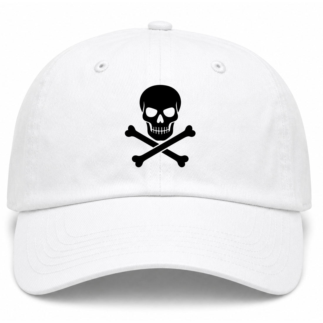 White Skull And Crossbones Golf Dad Hat