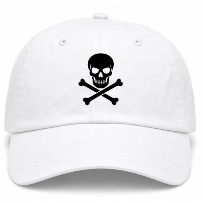 White Skull And Crossbones Golf Dad Hat