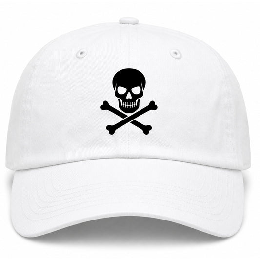 White Skull And Crossbones Golf Dad Hat