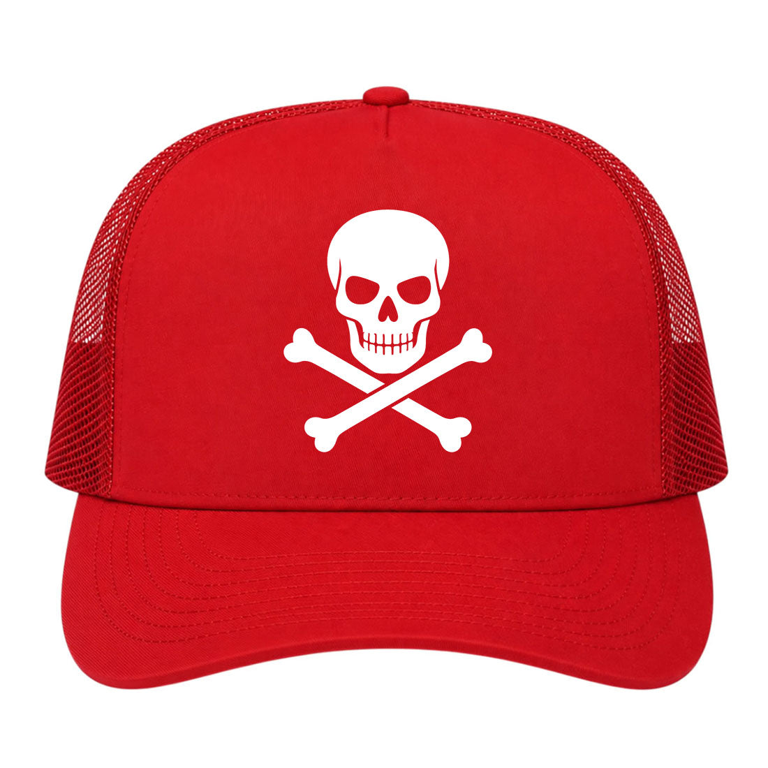 Red Skull And Crossbones Golf Trucker Hat