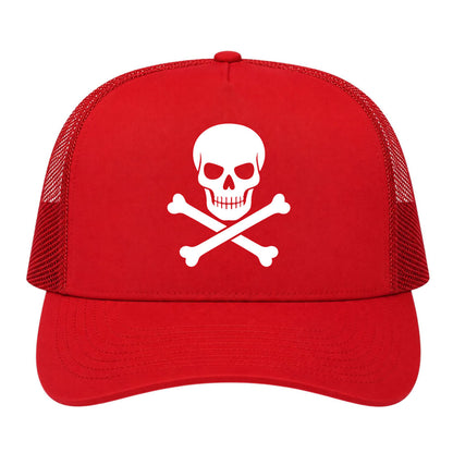 Red Skull And Crossbones Golf Trucker Hat