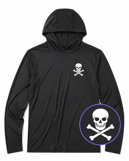 Black Skull And Crossbones Men's Lightweight Performance Golf Hoodie