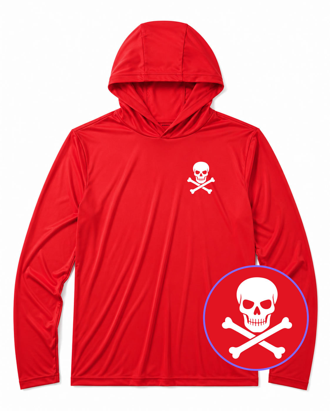Red Skull And Crossbones Men's Lightweight Performance Golf Hoodie