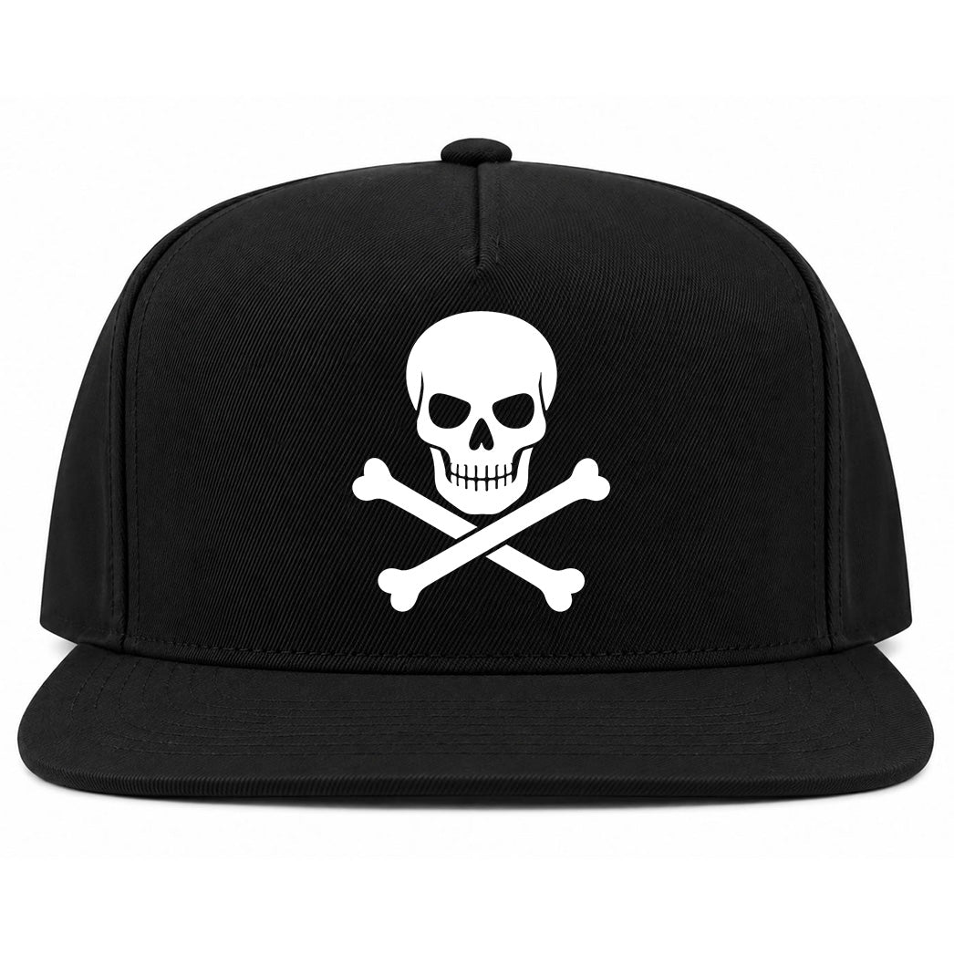 Black Skull And Crossbones Golf Snapback Hat