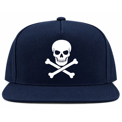 Navy Blue Skull And Crossbones Golf Snapback Hat