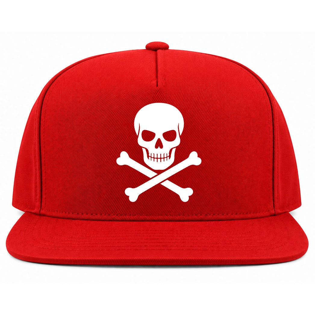 Red Skull And Crossbones Golf Snapback Hat
